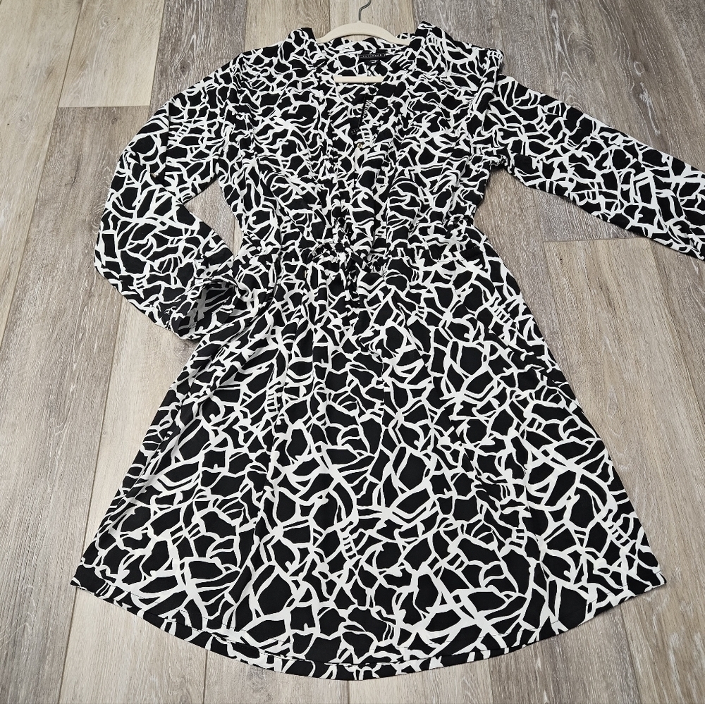 Metaphor Slip Set Bundle  Cinch Waist Dress Roll Tab Black White Womens 18W Plus
